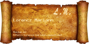 Lorencz Mariann névjegykártya