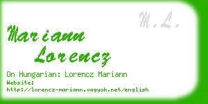 mariann lorencz business card